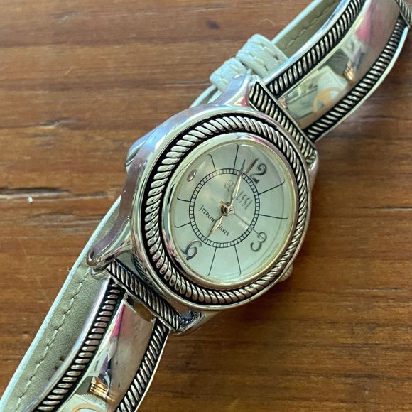 ECCLISSI STERLING SILVER MOTHER OF PEARL FACE WATCH #23120 - LIKE NEW - Picture 9 of 10